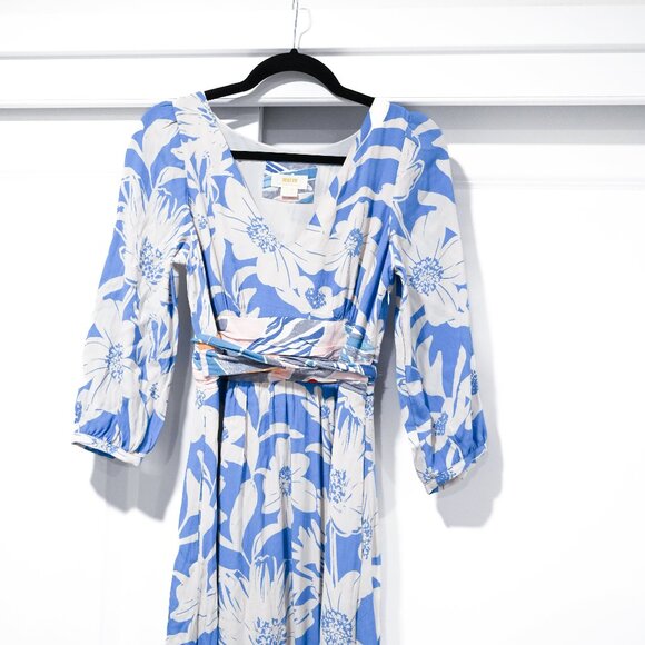 Anthropologie Maeve Belted Kimona Floral Maxi Dress Size 2 - Picture 5 of 10